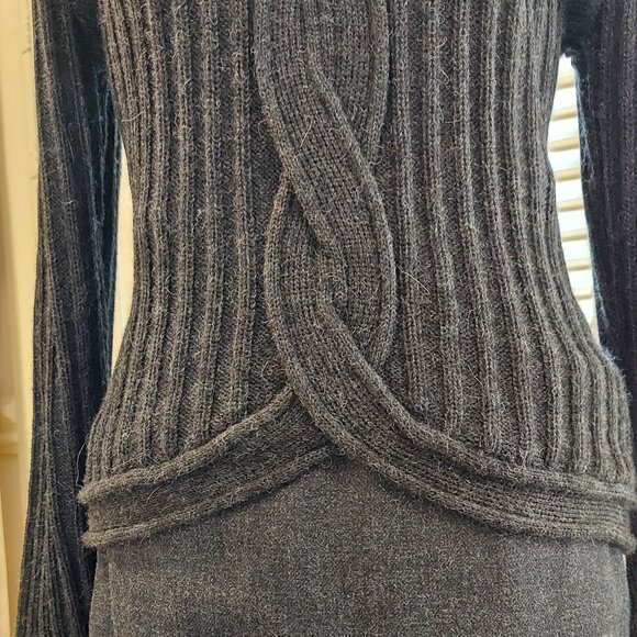 Vintage Peruvian Connection Charcoal Gray Wool/Alpaca Skirt & Sweater Set Size S - Picture 10 of 14